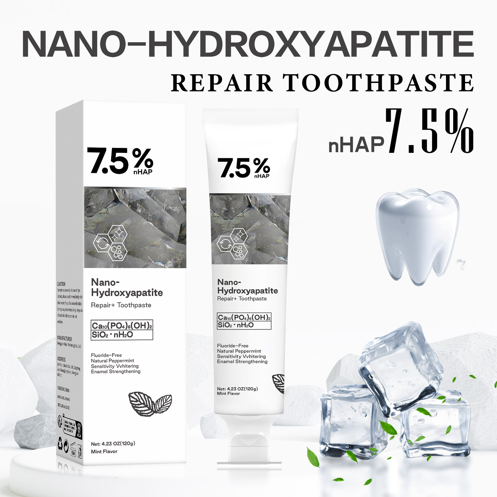 Remineralizing Toothpaste - Nano Hydroxyapatiet Tandpasta Verwijderaar Koffie Thee